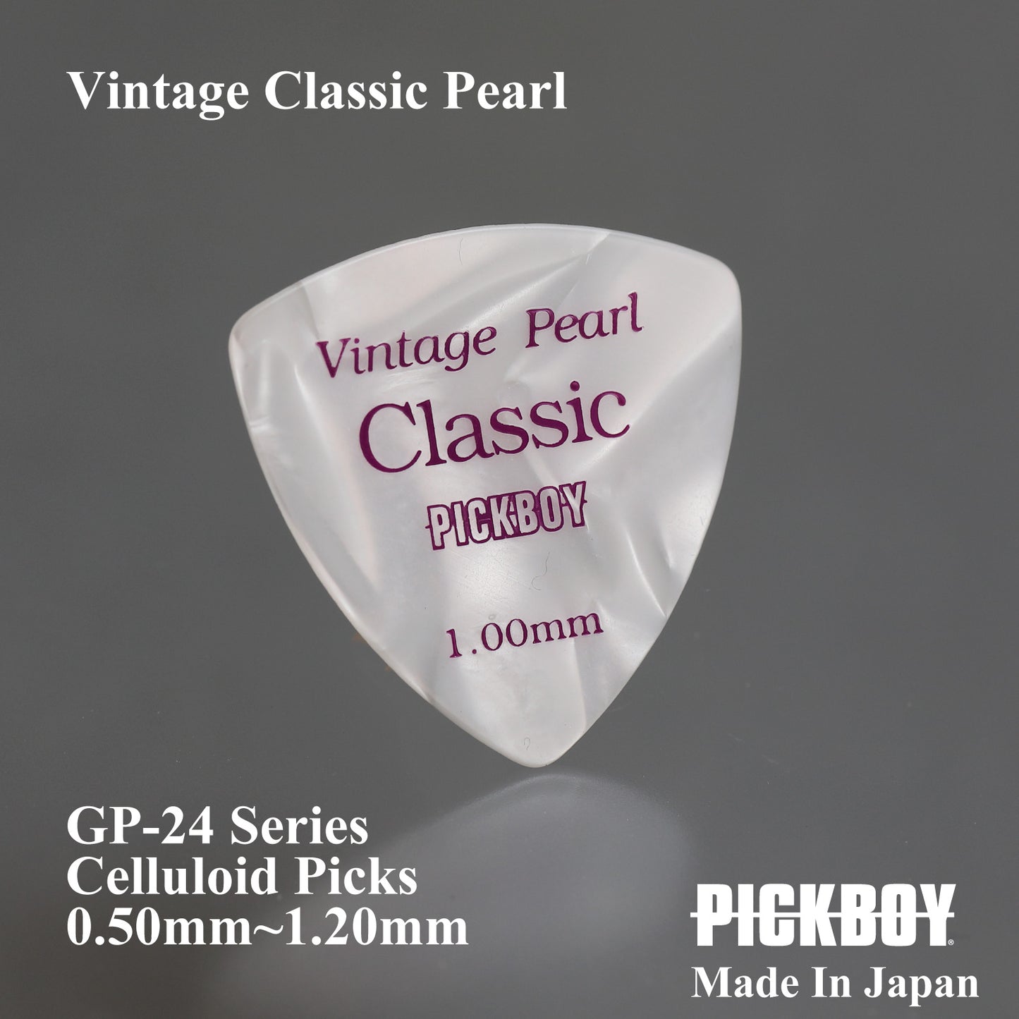 VINTAGE CLASSIC WHITE PEARL | Triangle | 素材:セルロイド | 色:ホワイトパール | 10枚入り