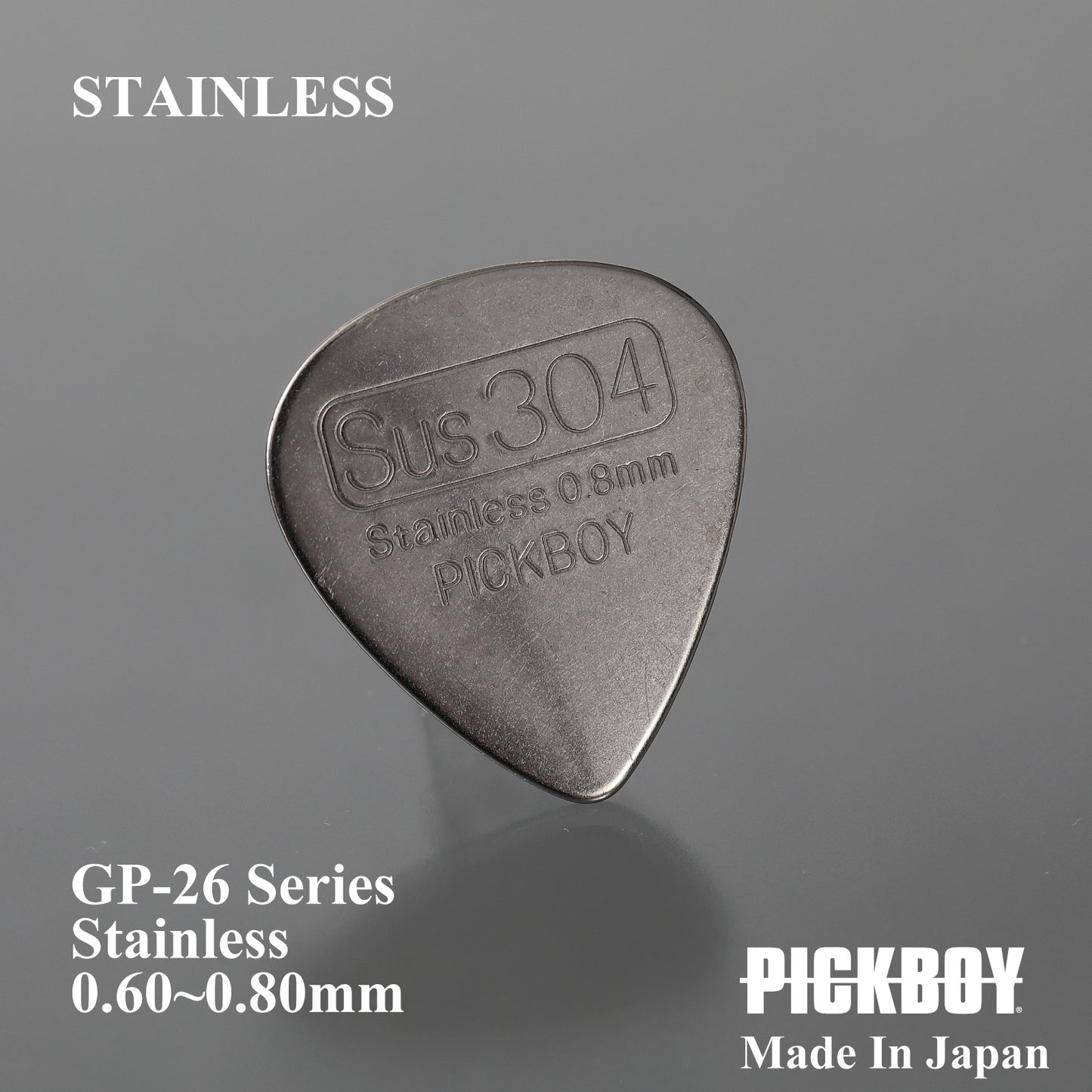 PICKBOY GP-26 STAINLESS ステンレス ティアドロップ ギターピック