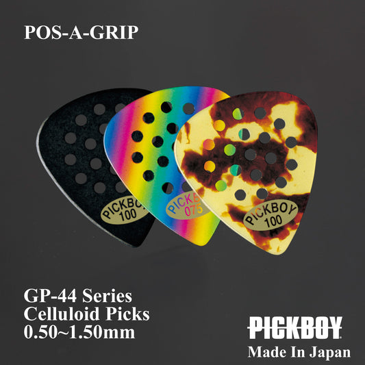 POS-A-GRIP | Teardrop | Material: Celluloid | Color: Black/Rainbow/Tortoiseshell | Pack of 10