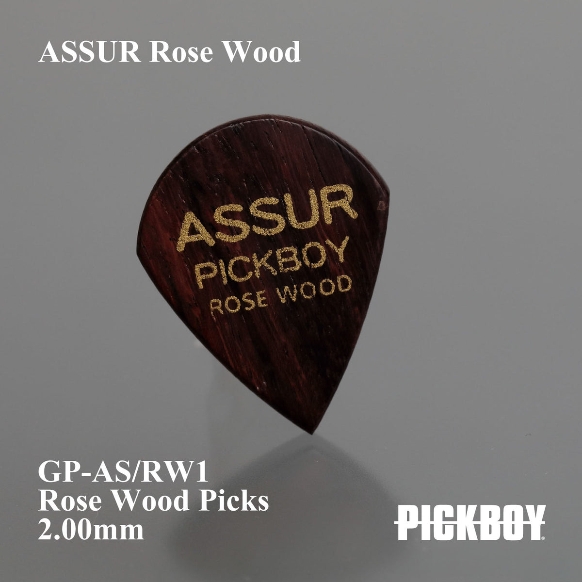 PICKBOY GP-AS/RW1 ASSUR ROSE WOOD ローズウッド ティアドロップ ギターピック