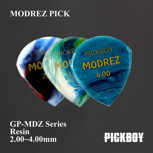 MODREZ PICK | Teardrop | Material: Resin (acrylic resin) | Color: Turquoise/Clear/Blue | 2 pieces
