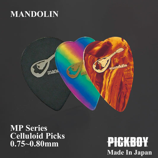 Mandolinpic | Teardrop | Material: Celluloid/Polyacetal | Color: Nitro/Rainbow/Black | Pack of 10