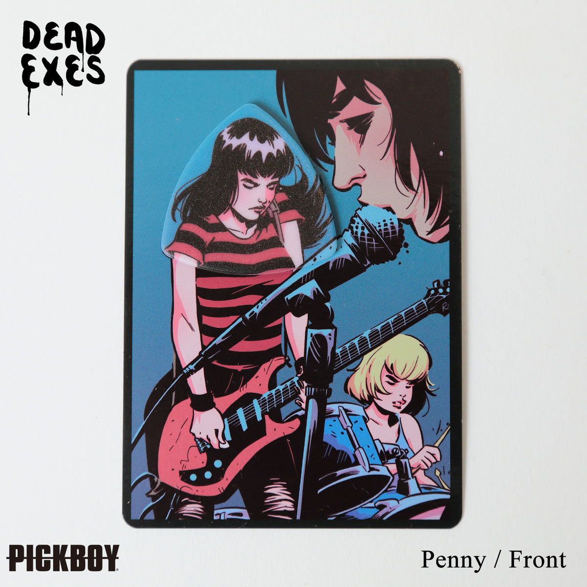 Collectible Guitar Pick Art Card 'DEAD EXES'