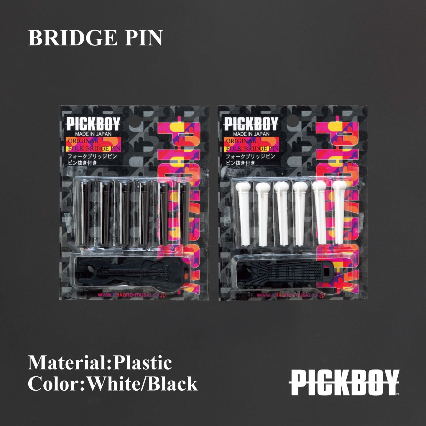 PICKBOY | Perno del ponte Bianco/Nero *Piede in nylon incluso