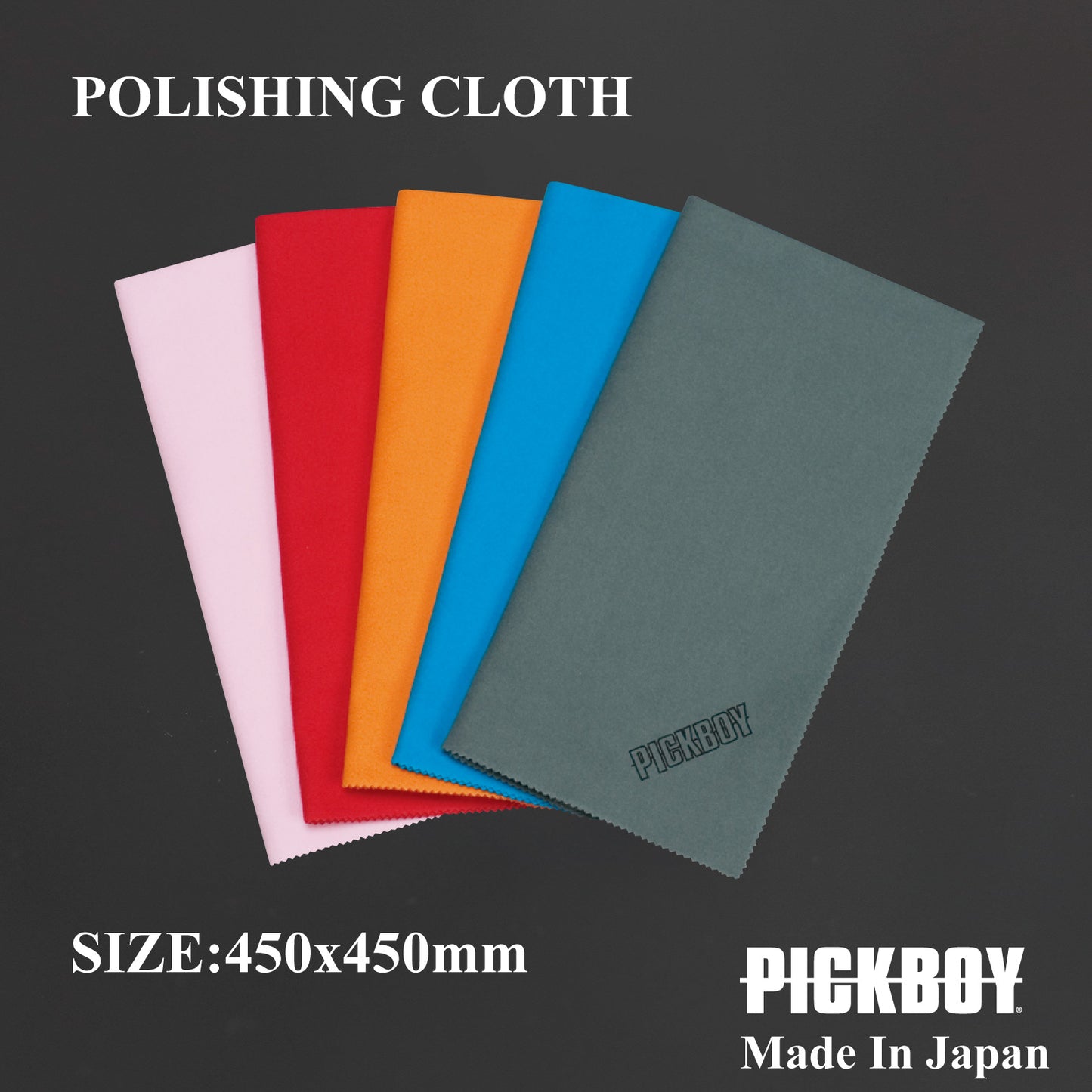 PICKBOY | Paño de pulido | Material: 100% algodón (sin silicona) | Colores: rosa, rojo, naranja, azul, gris
