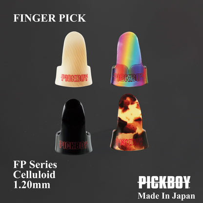 DEDAL PICK | Material: Celuloide | Cores: Marfim, Preto, Arco-íris, Tartaruga, Branco | Cada: 5 peças