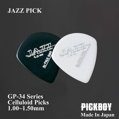 JAZZ PICK | Jazz | 素材：セルロイド | 色：ブラック/ホワイト | 10枚入り