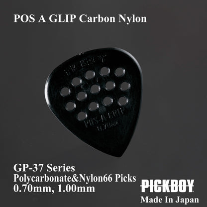 POS A GLIP CARBON NYLON | Teardrop | 素材：ポリカーボネイト＆ナイロン66 | 色：ブラック | 10枚入り