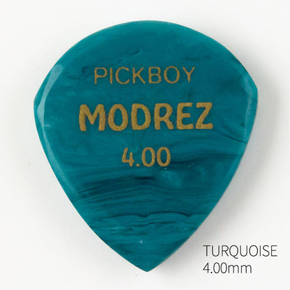 MODREZ PICK | Teardrop | 素材：レジン（アクリル系樹脂） | 色：ターコイズ/クリア/ブルー | 2枚入り