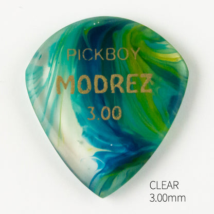 MODREZ PICK | Teardrop | 素材：レジン（アクリル系樹脂） | 色：ターコイズ/クリア/ブルー | 2枚入り