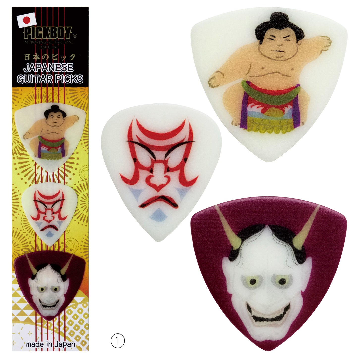 纪念吉他拨片 3 件套 |标准和泪珠|材质：聚甲醛/Celtex |日本风景版 | 3 件