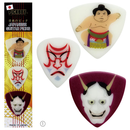 纪念吉他拨片 3 件套 |标准和泪珠|材质：聚甲醛/Celtex |日本风景版 | 3 件