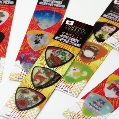 おみやげギターピック3 枚セット | Standard&Teardrop | 素材：ポリアセタール/セルテックス | Japanese Landscape Edition | 3枚入り