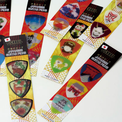 おみやげギターピック3 枚セット | Standard&Teardrop | 素材：ポリアセタール/セルテックス | Japanese Landscape Edition | 3枚入り