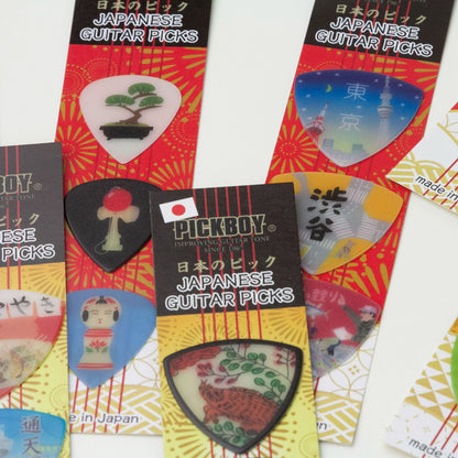 おみやげギターピック3 枚セット | Standard&Teardrop | 素材：ポリアセタール/セルテックス | Japanese Landscape Edition | 3枚入り