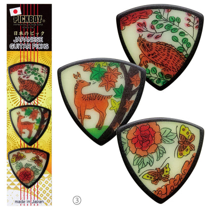 おみやげギターピック3 枚セット | Standard&Teardrop | 素材：ポリアセタール/セルテックス | Japanese Landscape Edition | 3枚入り