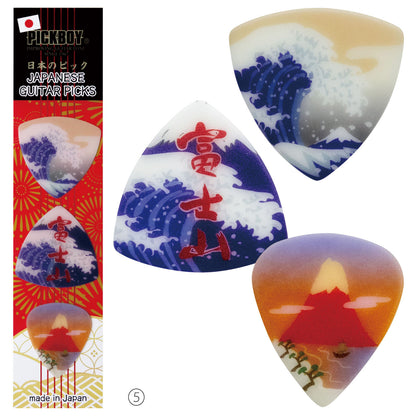 おみやげギターピック3 枚セット | Standard&Teardrop | 素材：ポリアセタール/セルテックス | Japanese Landscape Edition | 3枚入り