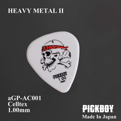 PICKBOY Archive Series ヘビーメタルII（スカル） | Teardrop | 素材：セルテックス | 色：ホワイト | 10枚入り