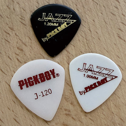 PICKBOY aGP-J-W_120 JAZZ PICK Médiator de guitare en polyacétal forme jazz 1, 20 mm lot de 10