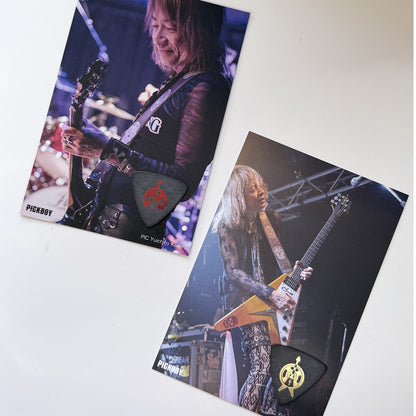 ヘルギター　SHARAモデルギターピック［石原 愼一郎/アースシェイカー］| Triangle | 素材：ポリアセタール | 色：メタリックレッド、ゴールド | 2色各10枚入り