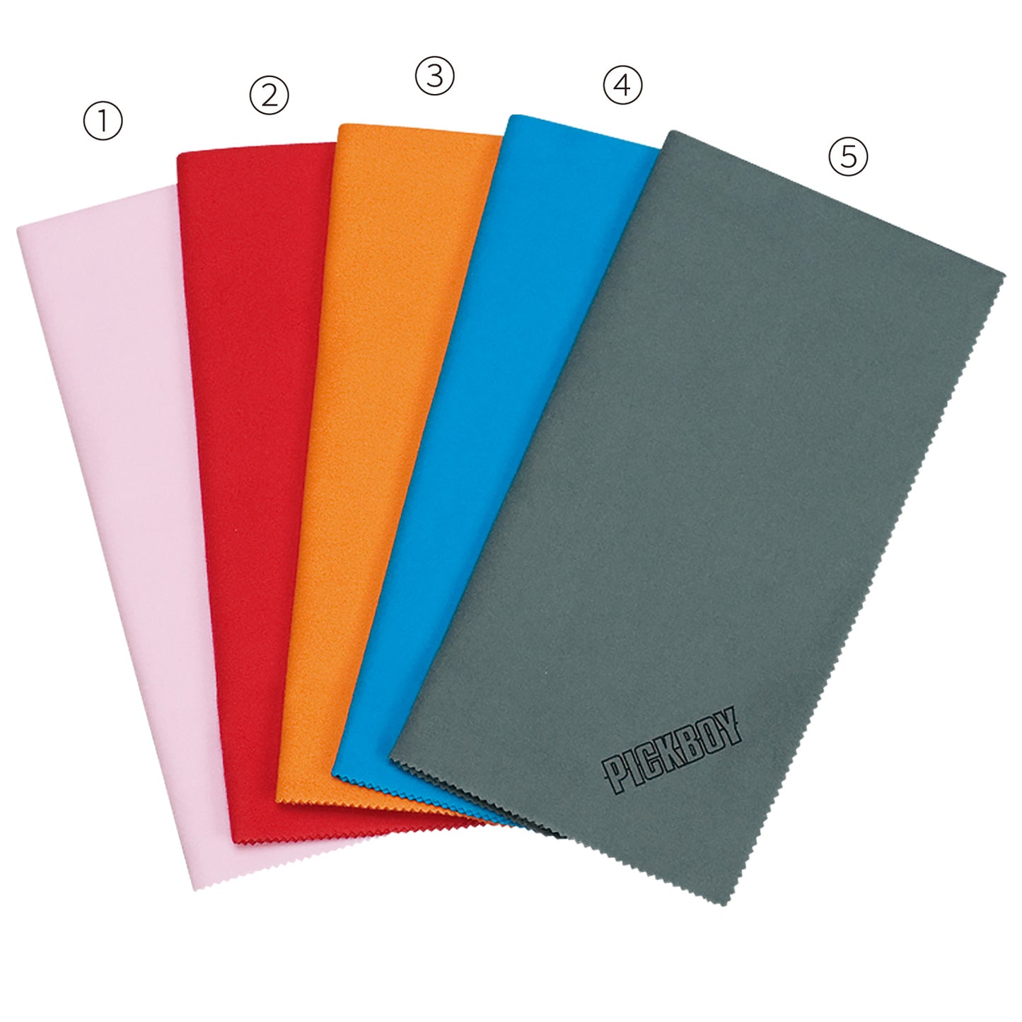 PICKBOY | Paño de pulido | Material: 100% algodón (sin silicona) | Colores: rosa, rojo, naranja, azul, gris